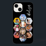 写真数々のコラージュシンプルパーソナライズされたモダン Case-Mate iPhone 14ケース<br><div class="desc">写真数々のコラージュシンプル名パーソナライズされたモダンHexagon Pattern頭が切れる phone iPhoneケースは、六角形の形であなたの写真のコラージュを特徴とする。おパーソナライズされた名前で誕生日、クリスマス、母の日、父の日、祖父母、兄、妹、友達など最高のに最適。写真のヒント： Zazzleにアップロードする前に写真を中心に。©Evco Studio www.zazzle.com/store/evcostudioによる設計</div>
