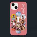 写真数々のコラージュシンプルパーソナライズされたモダン Case-Mate iPhone 14ケース<br><div class="desc">写真数々のコラージュシンプル名パーソナライズされたモダンHexagon Pattern頭が切れる phone iPhoneケースは、六角形の形であなたの写真のコラージュを特徴とする。おパーソナライズされた名前で誕生日、クリスマス、母の日、父の日、祖父母、兄、妹、友達など最高のに最適。写真のヒント： Zazzleにアップロードする前に写真を中心に。©Evco Studio www.zazzle.com/store/evcostudioによる設計</div>