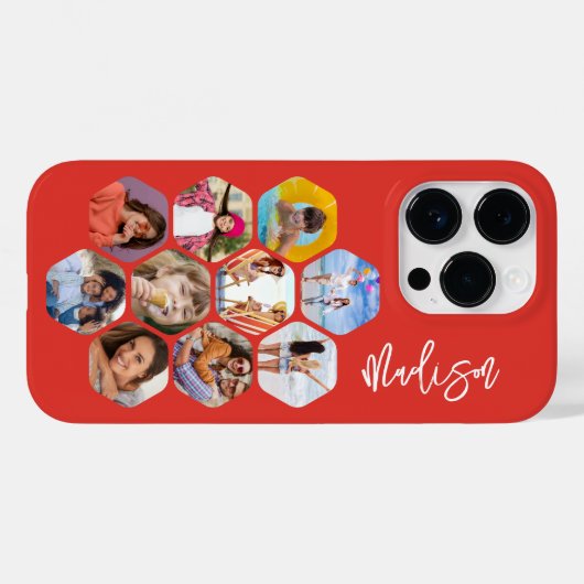 写真数々のコラージュシンプルパーソナライズされたモダン Case-Mate iPhoneケース (裏面 (横))