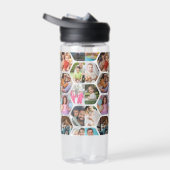 写真数々のコラージュシンプル六角モダン模様 ウォーターボトル (右面)