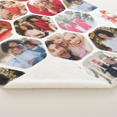 写真数々のコラージュシンプル六角モダン模様 シェルパブランケット (3/4)