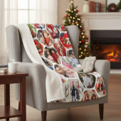 写真数々のコラージュシンプル六角モダン模様 シェルパブランケット