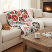 写真数々のコラージュシンプル六角モダン模様 シェルパブランケット