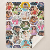 写真数々のコラージュシンプル六角モダン模様 シェルパブランケット (正面)