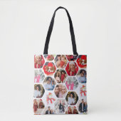 写真数々のコラージュシンプル六角モダン模様 トートバッグ (正面)