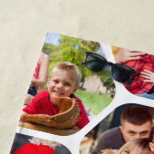 写真数々のコラージュシンプル六角モダン模様 ビーチタオル (インサイチュ)