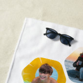 写真数々のコラージュシンプル六角モダン模様 ビーチタオル (インサイチュ)