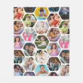 写真数々のコラージュシンプル六角モダン模様 フリースブランケット (正面)