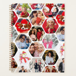 写真数々のコラージュシンプル六角モダン模様 プランナー手帳