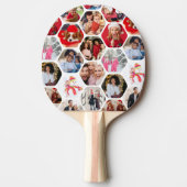 写真数々のコラージュシンプル六角モダン模様 卓球ラケット (正面)