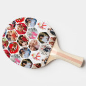 写真数々のコラージュシンプル六角モダン模様 卓球ラケット (横)