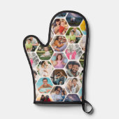 写真数々のコラージュシンプル六角モダン模様 鍋つかみ (正面)