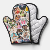 写真数々のコラージュシンプル六角モダン模様 鍋つかみ (正面/裏面)