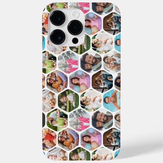 写真数々のコラージュシンプル六角モダン模様 Case-Mate iPhoneケース (裏面)