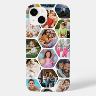 写真数々のコラージュシンプル六角モダン模様 Case-Mate iPhone 14ケース