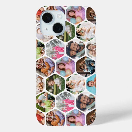 写真数々のコラージュシンプル六角モダン模様 Case-Mate iPhoneケース (裏面)