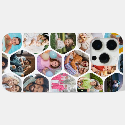 写真数々のコラージュシンプル六角モダン模様 Case-Mate iPhoneケース (裏面 (横))