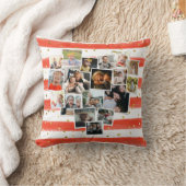 写真数々のコラージュハートシェイプ可愛い クッション (ブランケット)