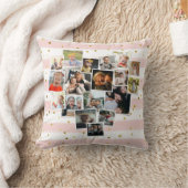 写真数々のコラージュハートシェイプ可愛い クッション (ブランケット)