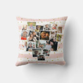 写真数々のコラージュハートシェイプ可愛い クッション (裏面)