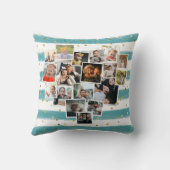写真数々のコラージュハートシェイプ可愛い クッション (裏面)