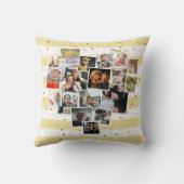 写真数々のコラージュハートシェイプ可愛い クッション (裏面)