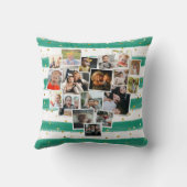 写真数々のコラージュハートシェイプ可愛い クッション (裏面)