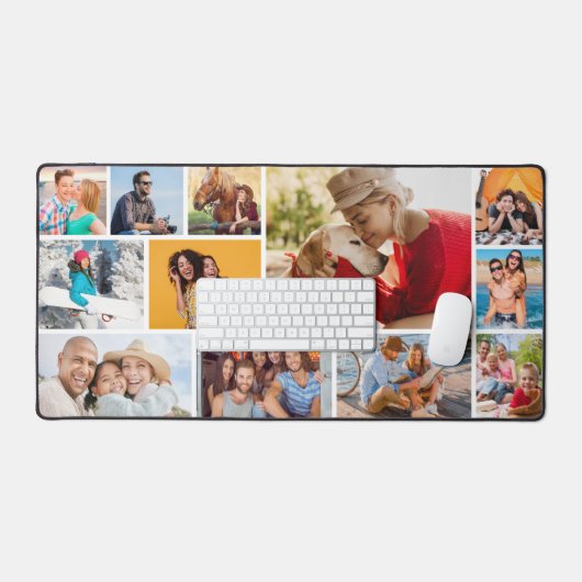 写真数々のコラージュモダンパーソナライズされた デスクマット (キーボード&マウス)