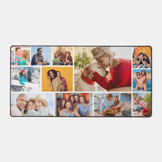 写真数々のコラージュモダンパーソナライズされた デスクマット (正面)