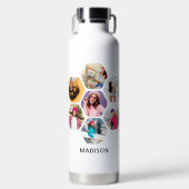 写真数々のコラージュモダン名パーソナライズされた ウォーターボトル (正面)