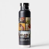 写真数々のコラージュモダン名パーソナライズされた ウォーターボトル (左面)