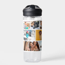 写真数々のコラージュモダン名パーソナライズされた ウォーターボトル