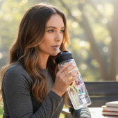 写真数々のコラージュモダン名パーソナライズされた ウォーターボトル