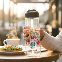 写真数々のコラージュモダン名パーソナライズされた ウォーターボトル