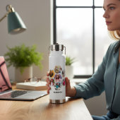 写真数々のコラージュモダン名パーソナライズされた ウォーターボトル