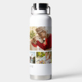 写真数々のコラージュモダン名パーソナライズされた ウォーターボトル (背面)