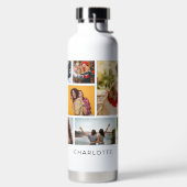 写真数々のコラージュモダン名パーソナライズされた ウォーターボトル (左面)