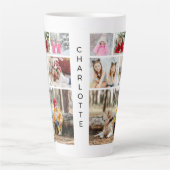 写真数々のコラージュモダン名パーソナライズされた カフェラテマグ (正面)