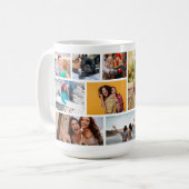 写真数々のコラージュモダン名パーソナライズされた コーヒーマグカップ (正面左)