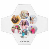 写真数々のコラージュモダン名パーソナライズされた サッカーボール (フラット)