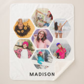 写真数々のコラージュモダン名パーソナライズされた シェルパブランケット (正面)