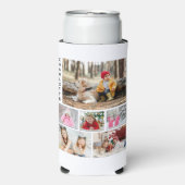 写真数々のコラージュモダン名パーソナライズされた スリム缶クーラー (Seltzer正面)