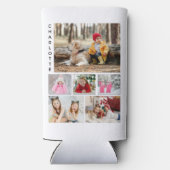 写真数々のコラージュモダン名パーソナライズされた スリム缶クーラー (裏面)