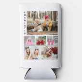 写真数々のコラージュモダン名パーソナライズされた スリム缶クーラー (正面)