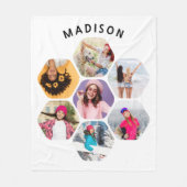 写真数々のコラージュモダン名パーソナライズされた フリースブランケット (正面)