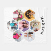 写真数々のコラージュモダン名パーソナライズされた フリースブランケット (正面(横))