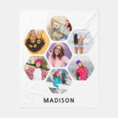 写真数々のコラージュモダン名パーソナライズされた フリースブランケット (正面)