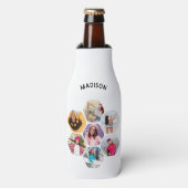 写真数々のコラージュモダン名パーソナライズされた ボトルクーラー (ボトル正面)