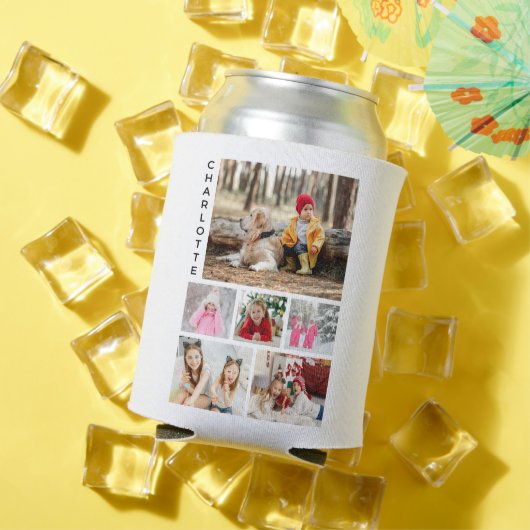 写真数々のコラージュモダン名パーソナライズされた 缶クーラー (インサイチュ 夏)
