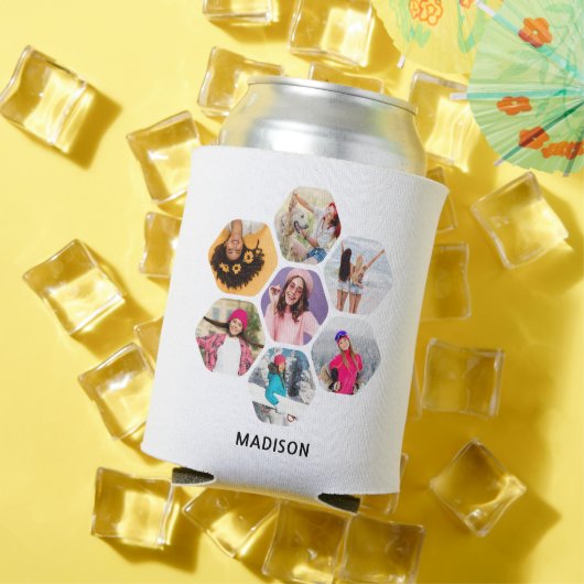 写真数々のコラージュモダン名パーソナライズされた 缶クーラー (インサイチュ 夏)